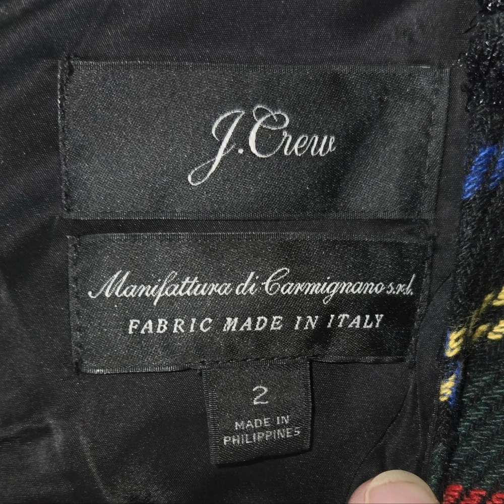 J Crew Sheath Lurex Stewart Tartan Mini Lined High Neck Christmas/Holiday Dres… - Picture 3 of 4